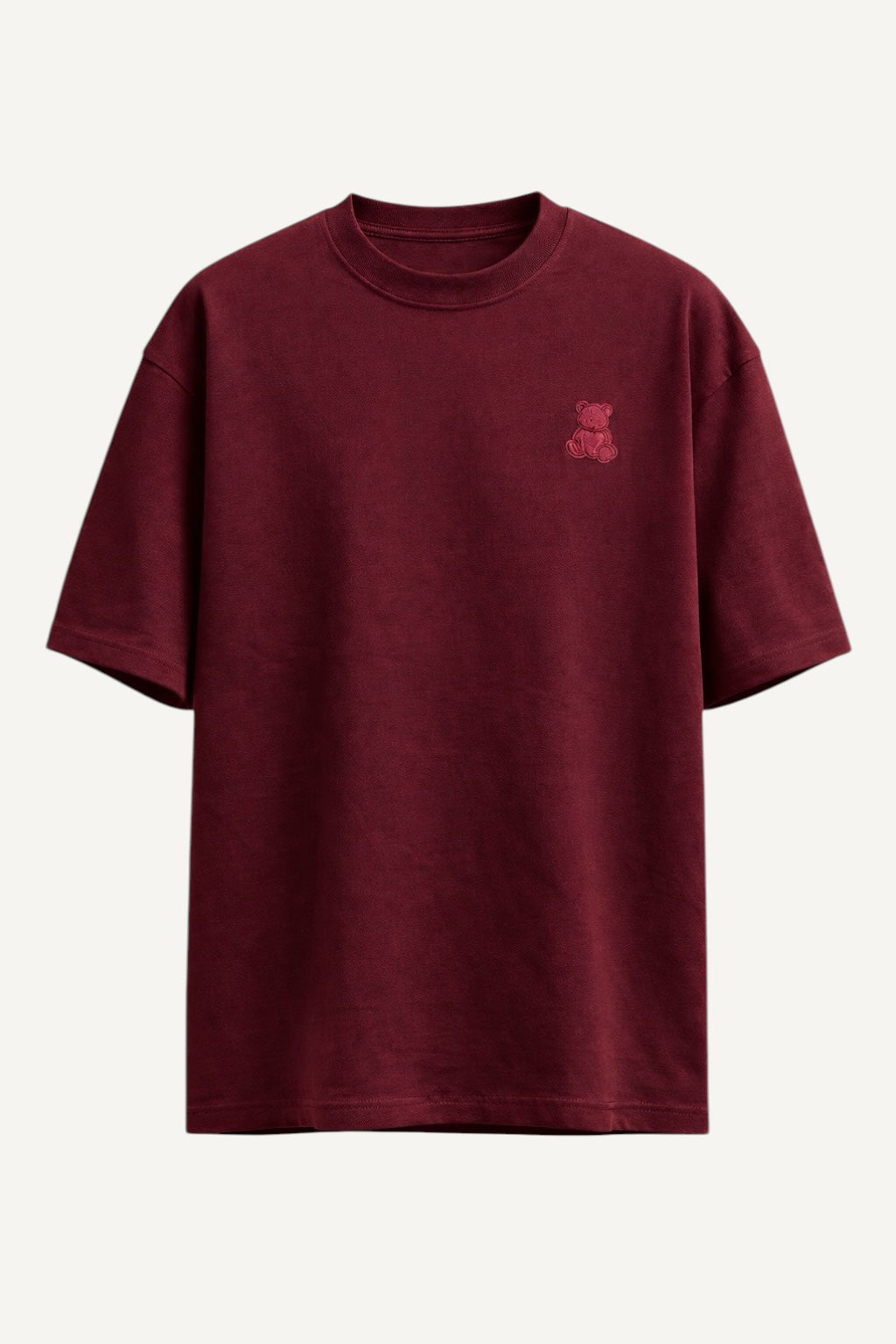 EVRLOOSE Essential Oversized Tee – Burgundy Bear